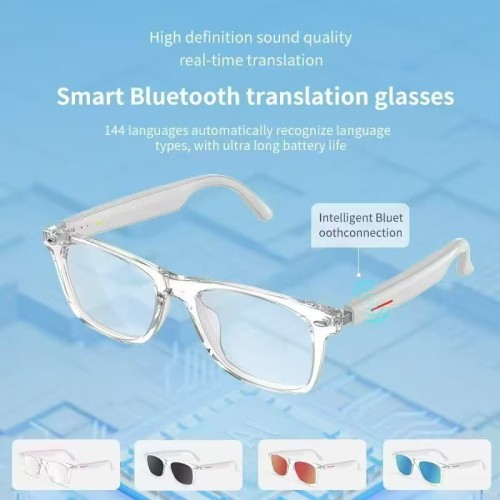 Smart Glasses AI Translation Glasses 100+ Languages Real-time Translation Bluetooth Music Built-in Mic & Speakers